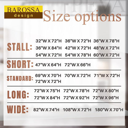 Barossa Design Wrap Around Waterproof PEVA Shower Liner for Bathroom