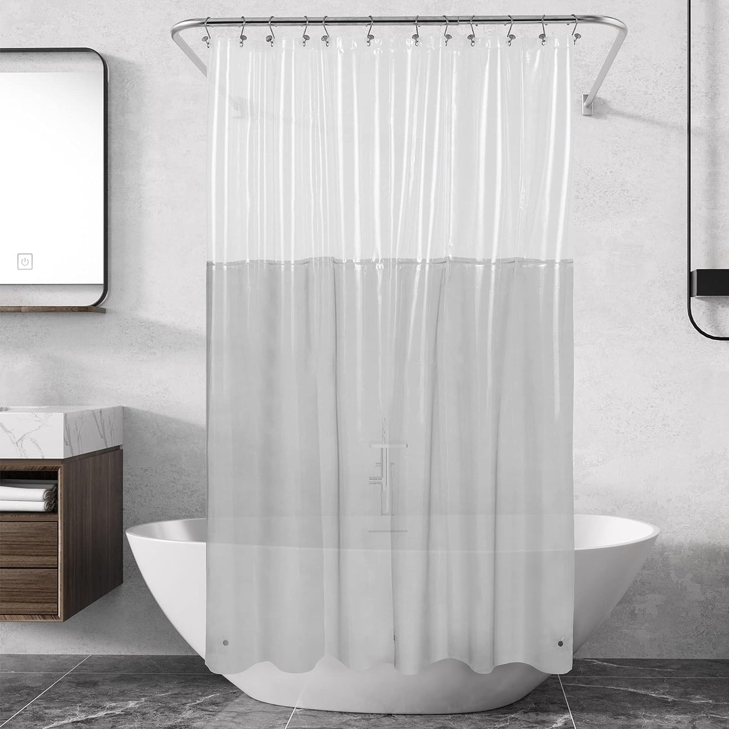 Barossa Design Wrap Around Waterproof PEVA Shower Liner for Bathroom