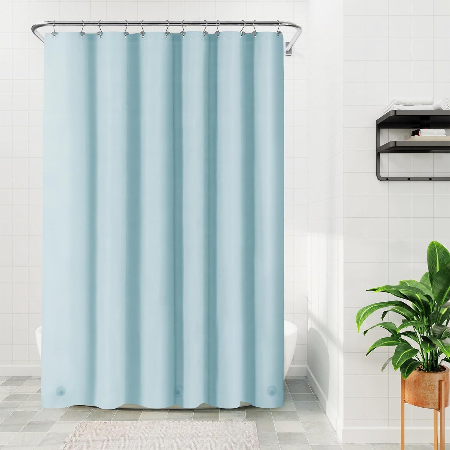Barossa Design Wrap Around Waterproof PEVA Shower Liner for Bathroom