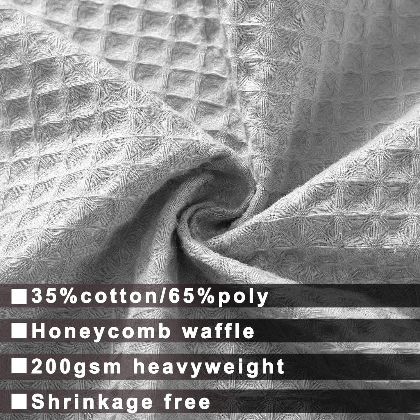 Barossa Design Hotel Style Cotton Shower Curtain Waffle Weave