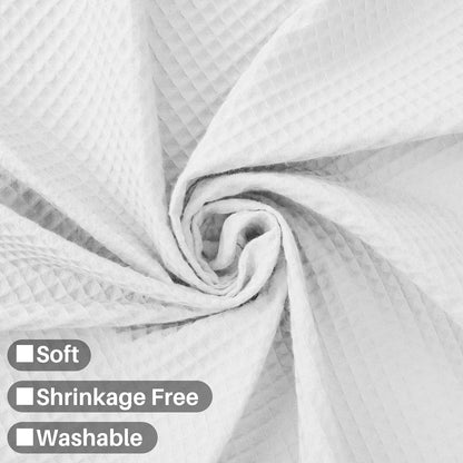 Barossa Design Soft & Hotel  Cotton Blend Shower Curtain Honeycomb Waffle Weave